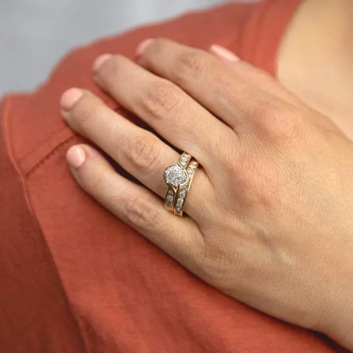 1 Carat Diamond 2 Ring Bridal Set in 9ct Yellow Gold Shiels