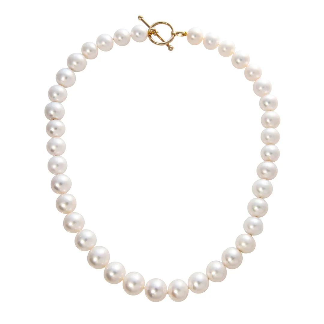 11-12mm Freshwater Pearl 14K Gold Toggle Clasp Necklace Croghans