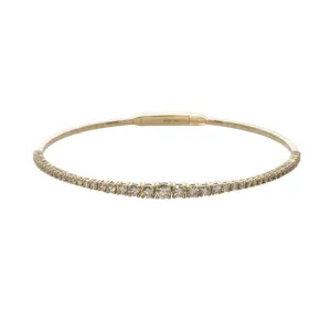 1.18ctw Graduated Diamond 14K Yellow Gold Flex Bangle