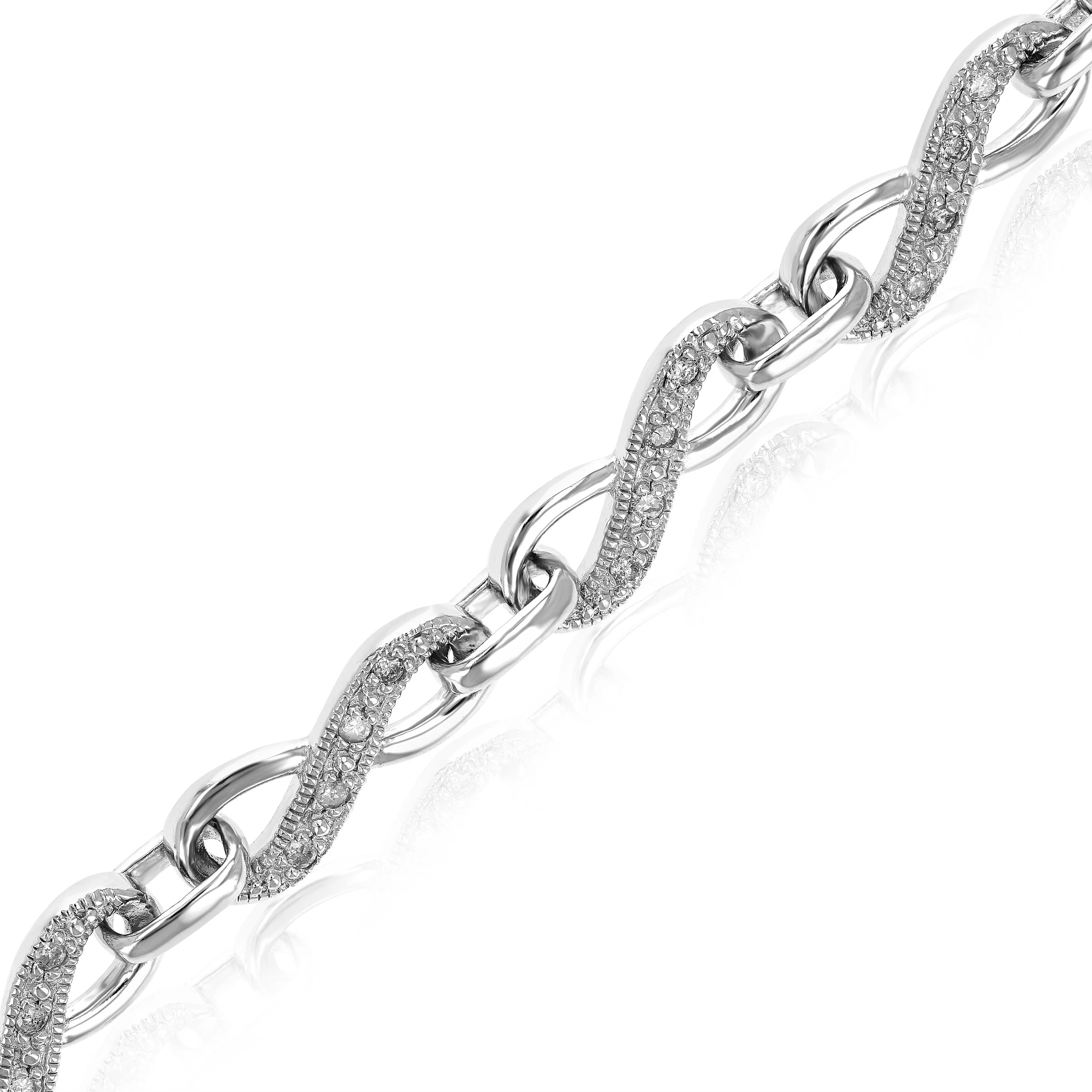 1/2 cttw Diamond Tennis Bracelet .925 Sterling Silver With Rhodium Infinity