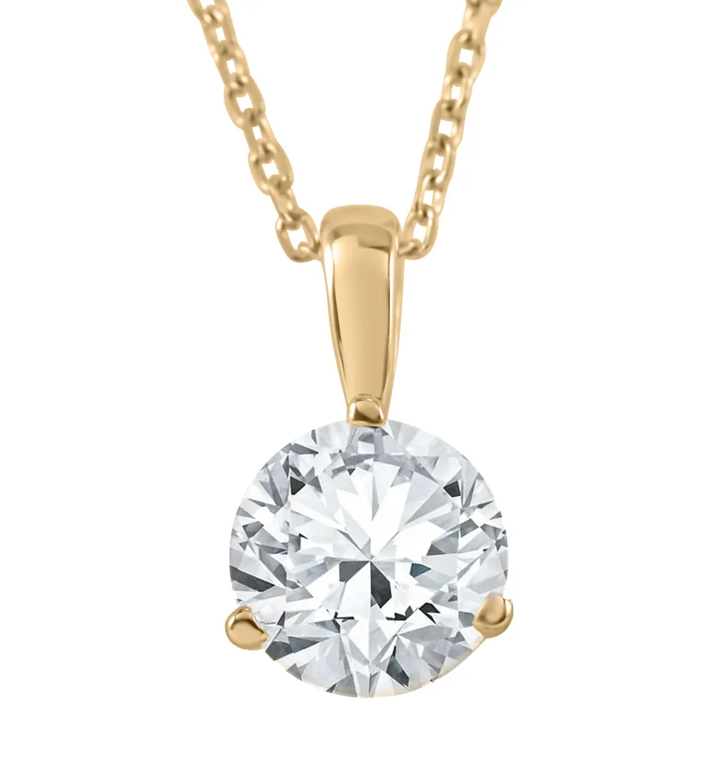 1/3 ct Solitaire Lab Grown Diamond Pendant available in 14K and Platinum