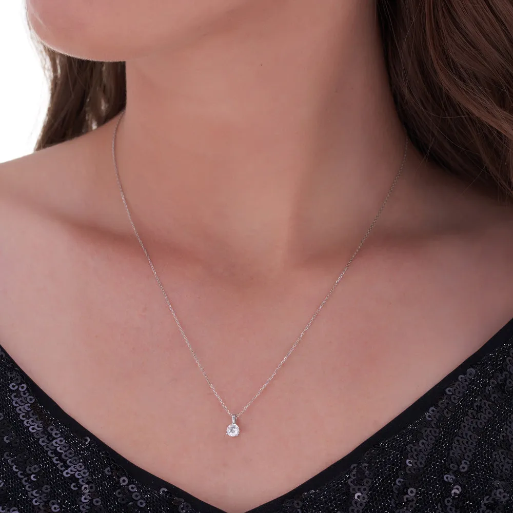 1/3 ct Solitaire Lab Grown Diamond Pendant available in 14K and Platinum