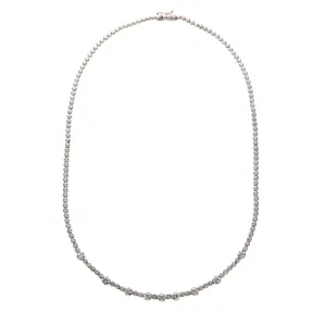 1.38ctw Diamond Frontal 14K White Gold Tennis Necklace Croghans