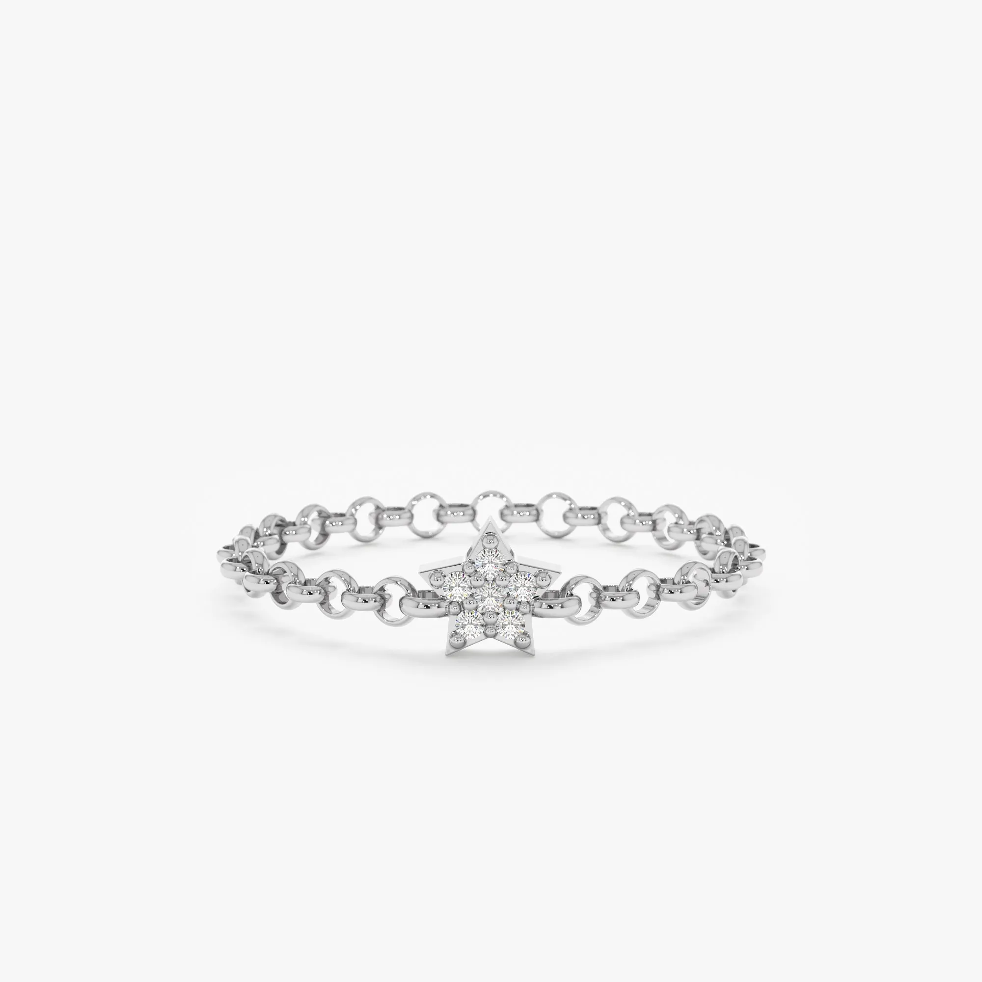 14k Diamond Star Chain Ring, Vega SARAHELISE