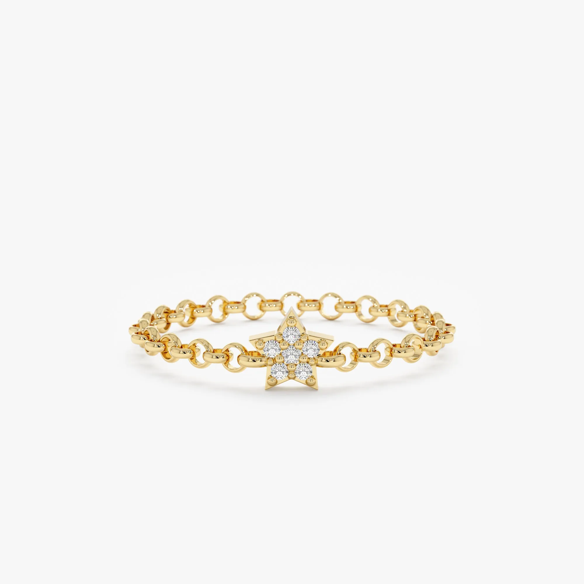 14k Diamond Star Chain Ring, Vega SARAHELISE