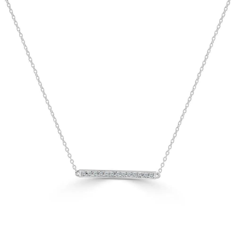 14k Gold & Diamond Bar Necklace