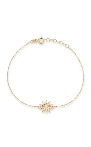 14K Gold & Diamond Daisy Bracelet
