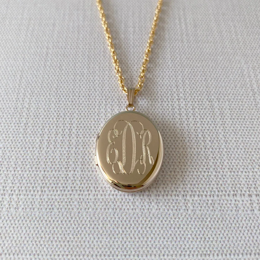 14K Gold-Filled 20x25mm Oval Locket Necklace Croghans