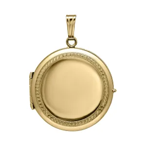 14K Gold-Filled 23mm Engraved Round 4-Photo Locket Necklace Croghans