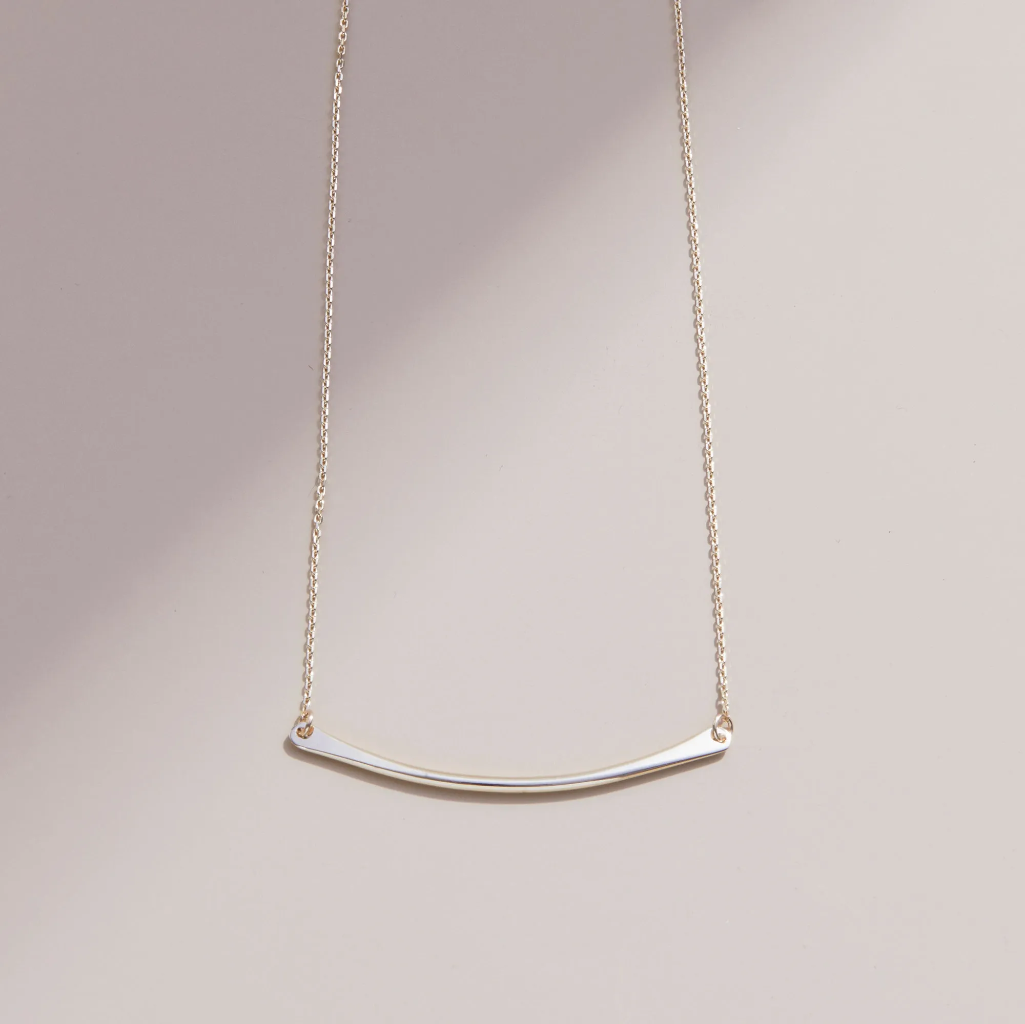 14k Solid Gold Bar Pendant Necklace, Ely SARAHELISE