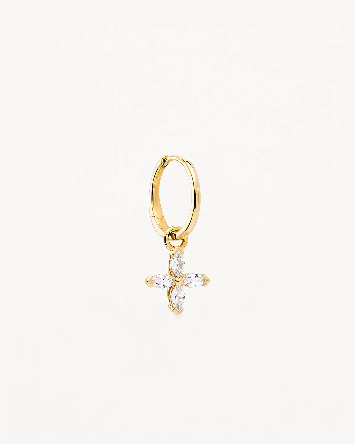 14k Solid Gold Blossom Lab-Grown Diamond Hoop Bycharlotte