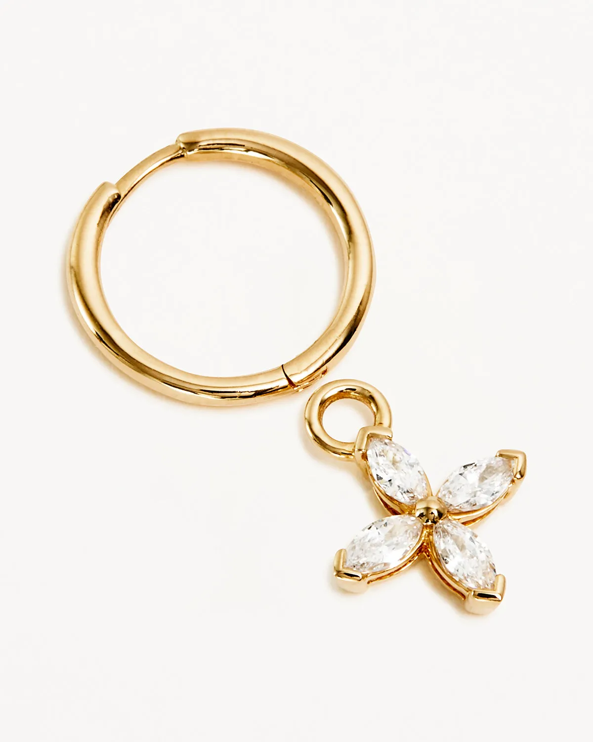 14k Solid Gold Blossom Lab-Grown Diamond Hoop Bycharlotte