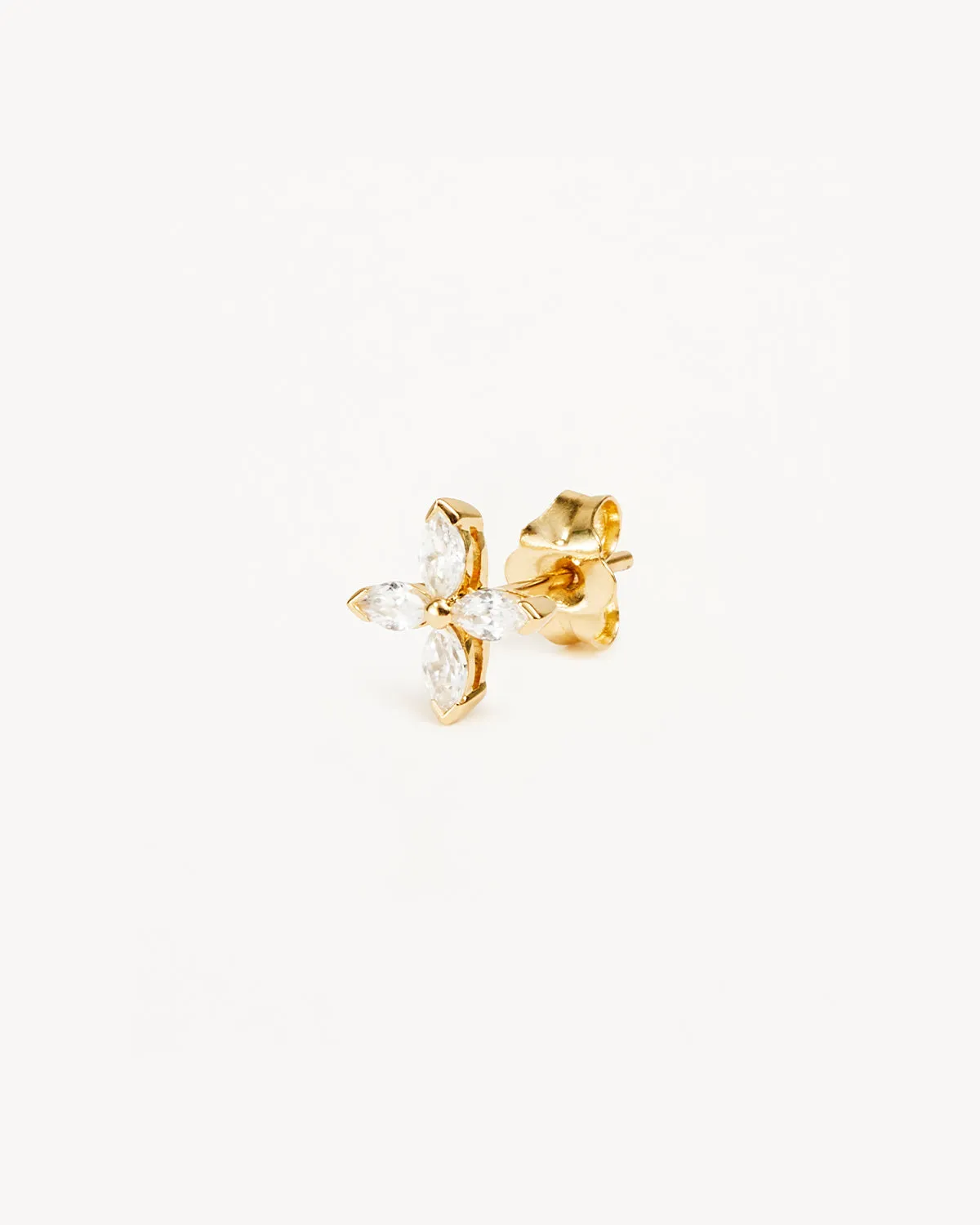 14k Solid Gold Blossom Lab-Grown Diamond Stud Earring Bycharlotte