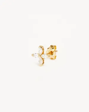 14k Solid Gold Blossom Lab-Grown Diamond Stud Earring Bycharlotte