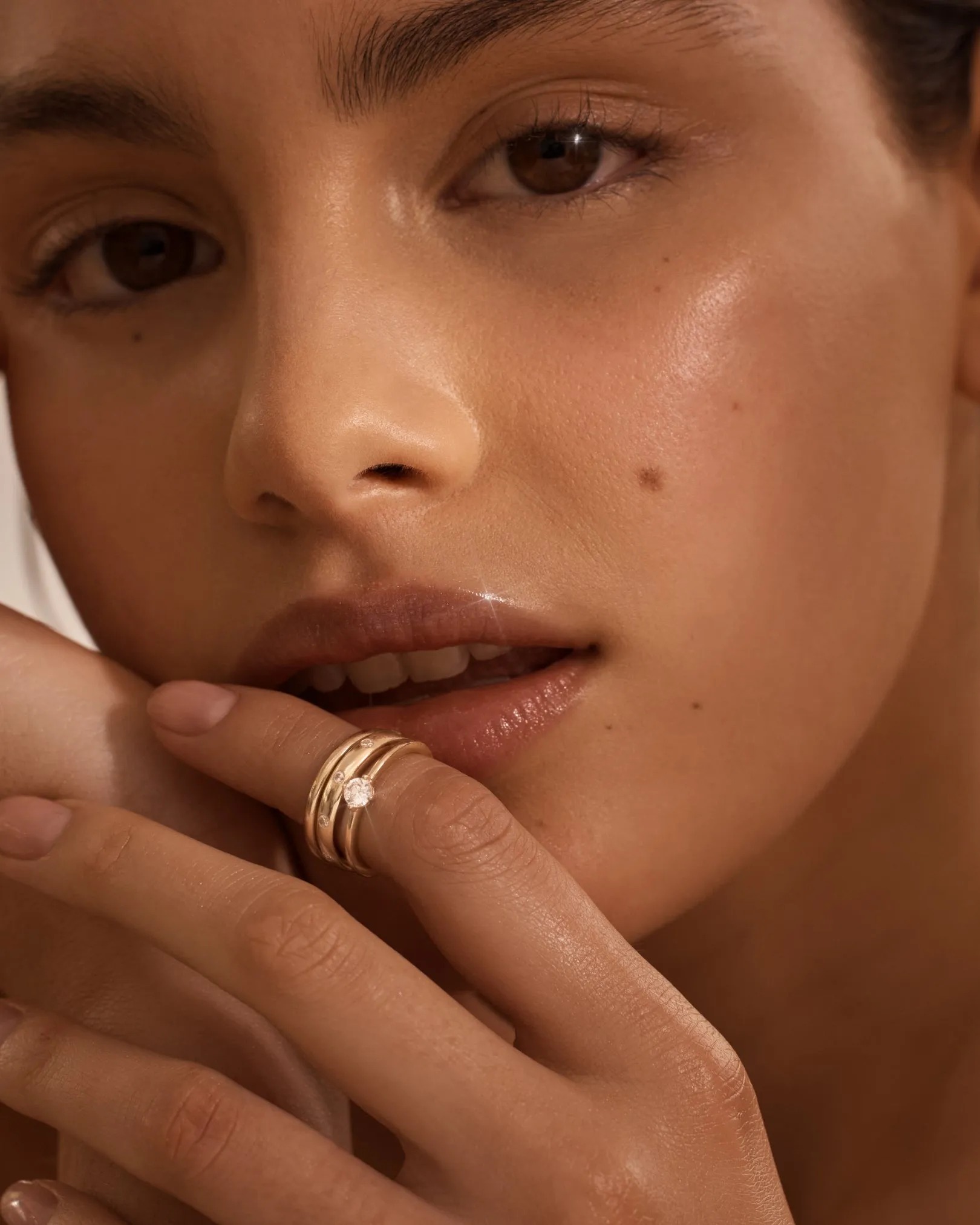 14k Solid Gold Cosmic Lab-Grown Diamond Ring Bycharlotte