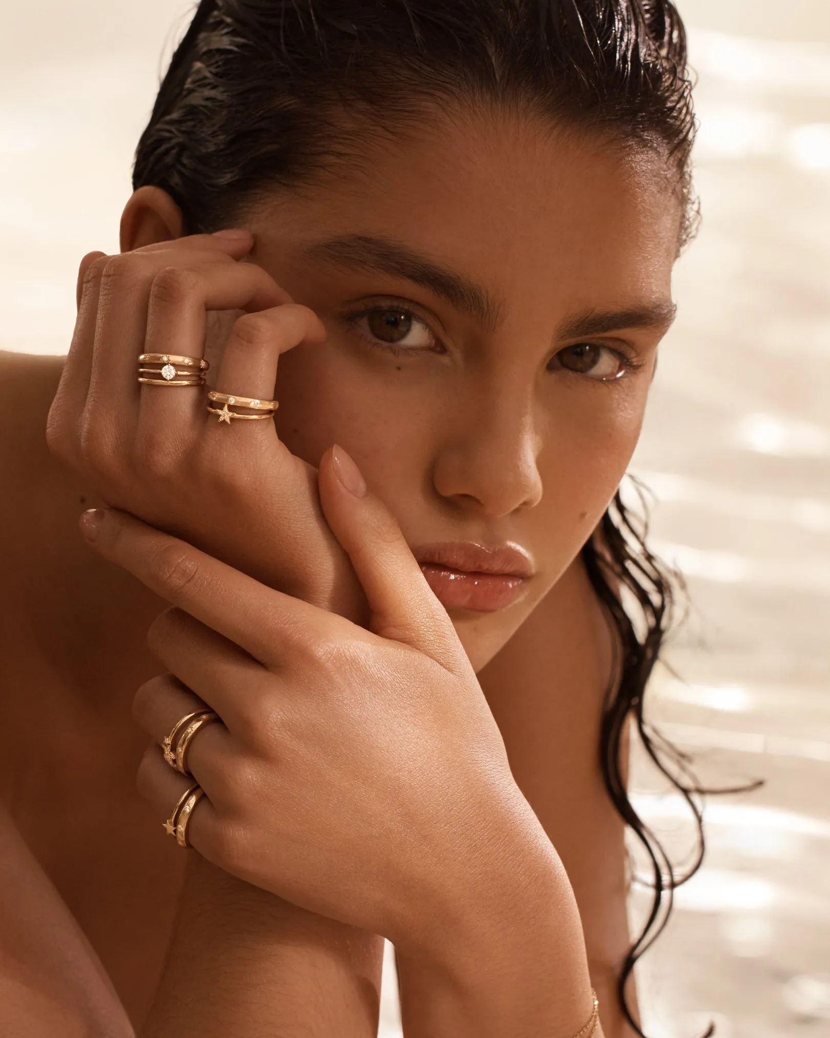 14k Solid Gold Cosmic Lab-Grown Diamond Ring Bycharlotte
