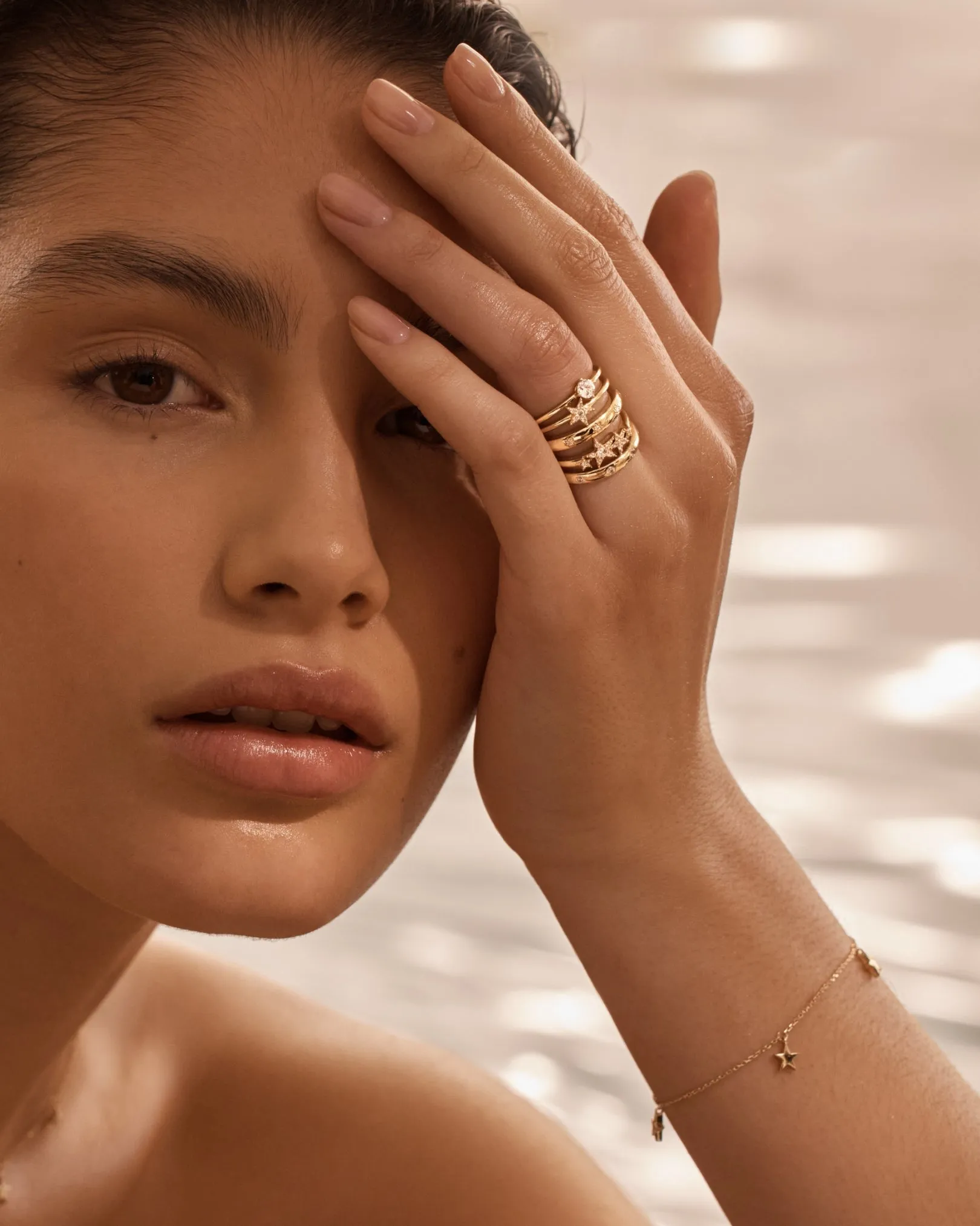 14k Solid Gold Cosmic Lab-Grown Diamond Ring Bycharlotte