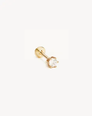 14k Solid Gold Crystal Cartilage Earring Bycharlotte
