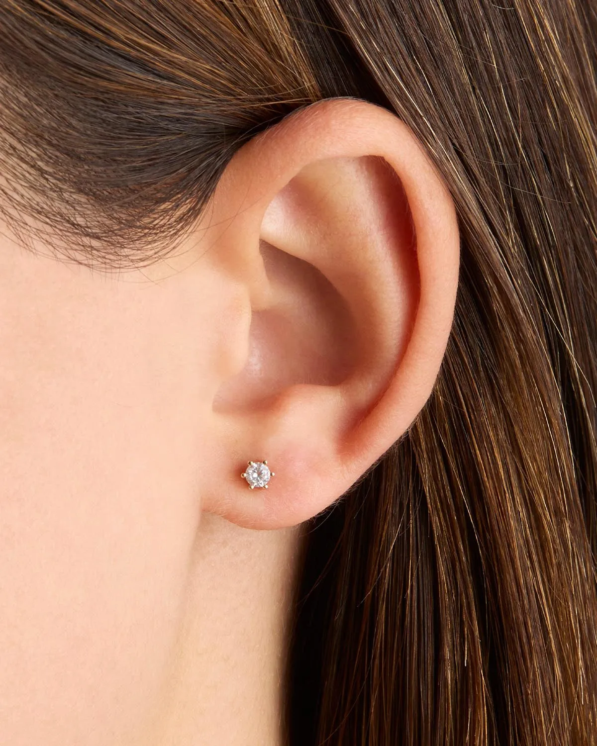 14k Solid Gold Crystal Cartilage Earring Bycharlotte