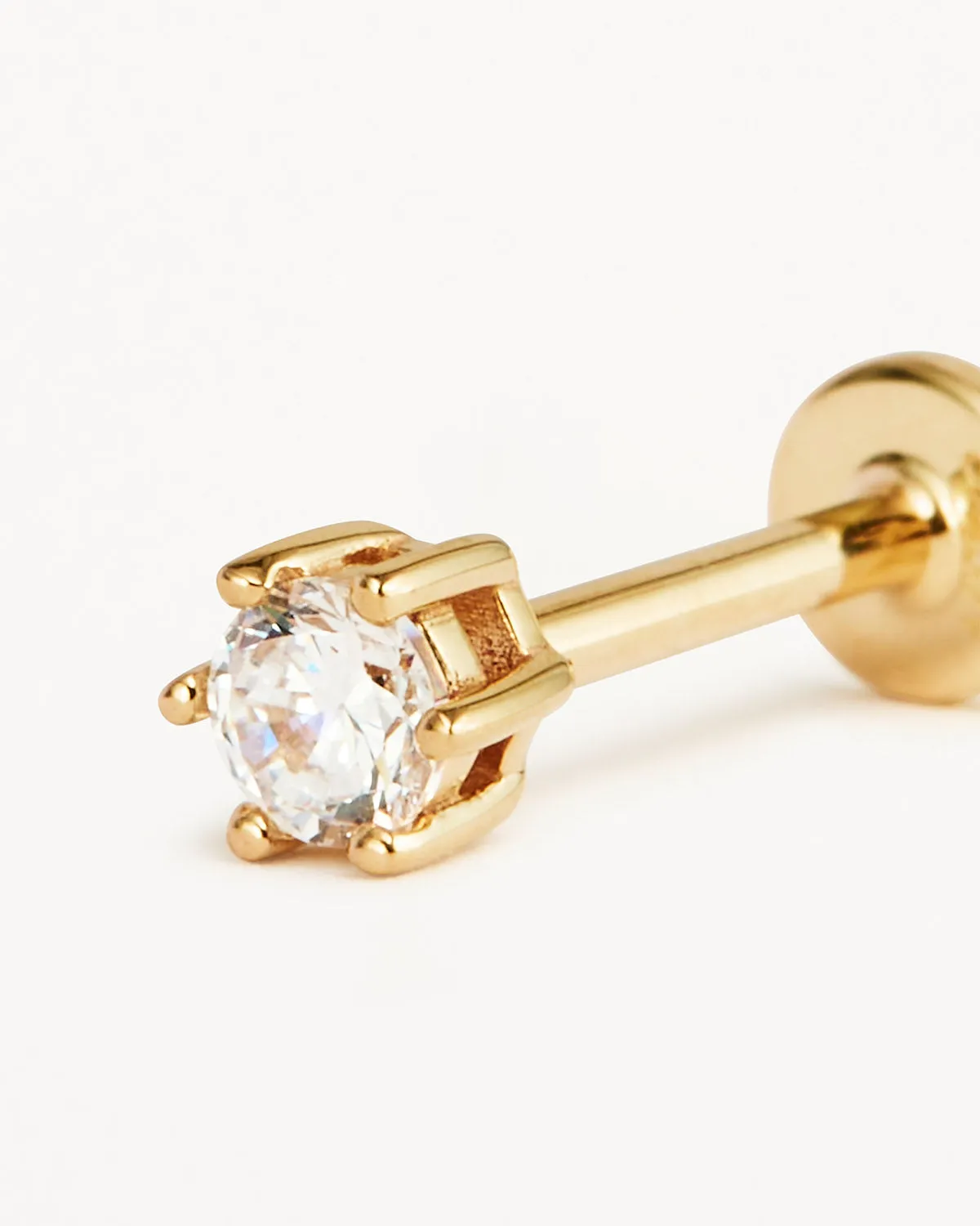 14k Solid Gold Crystal Cartilage Earring Bycharlotte