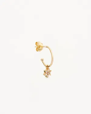 14k Solid Gold Crystal Lotus Flower Hoop Bycharlotte