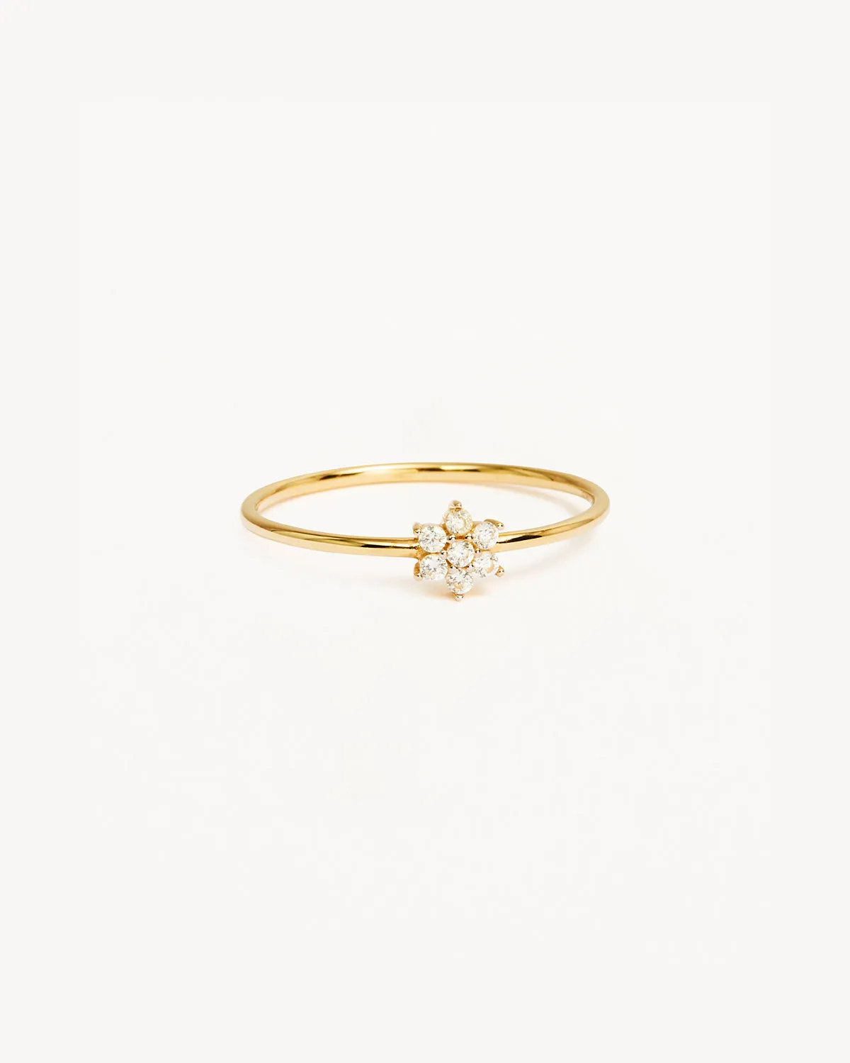 14k Solid Gold Crystal Lotus Flower Ring Bycharlotte