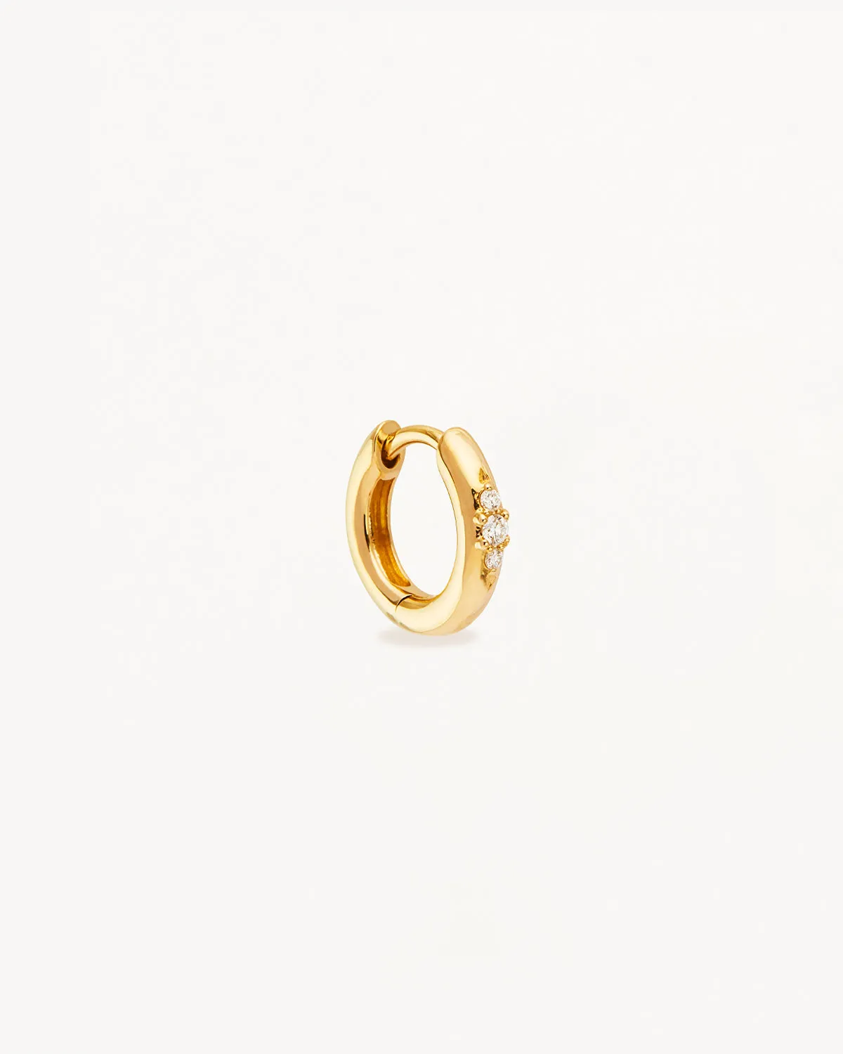 14k Solid Gold Diamond Petal Hoop Bycharlotte