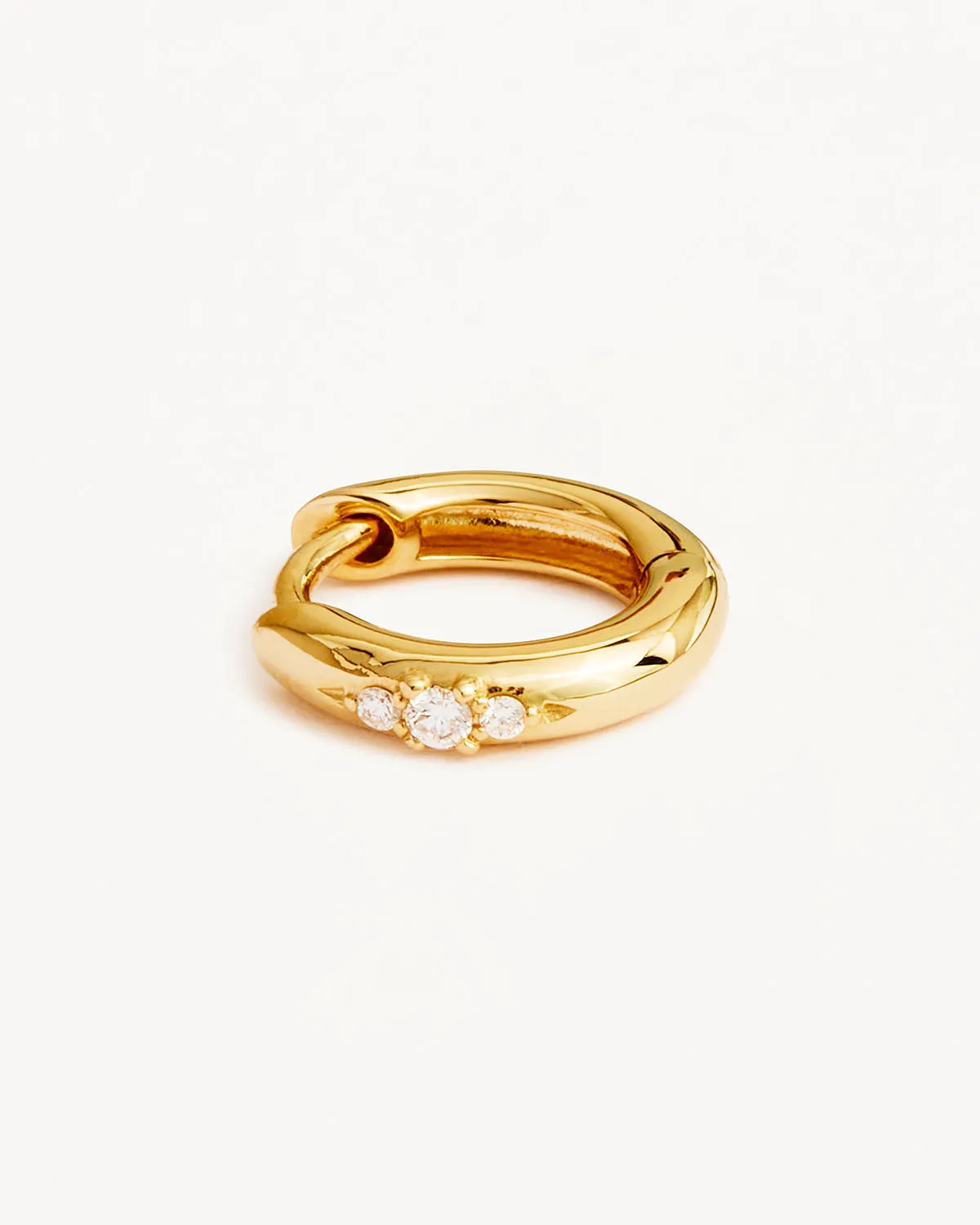 14k Solid Gold Diamond Petal Hoop Bycharlotte