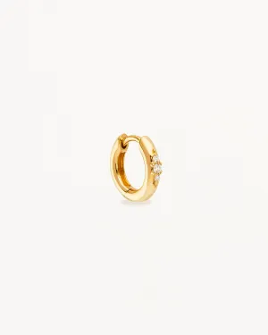 14k Solid Gold Diamond Petal Hoop Bycharlotte