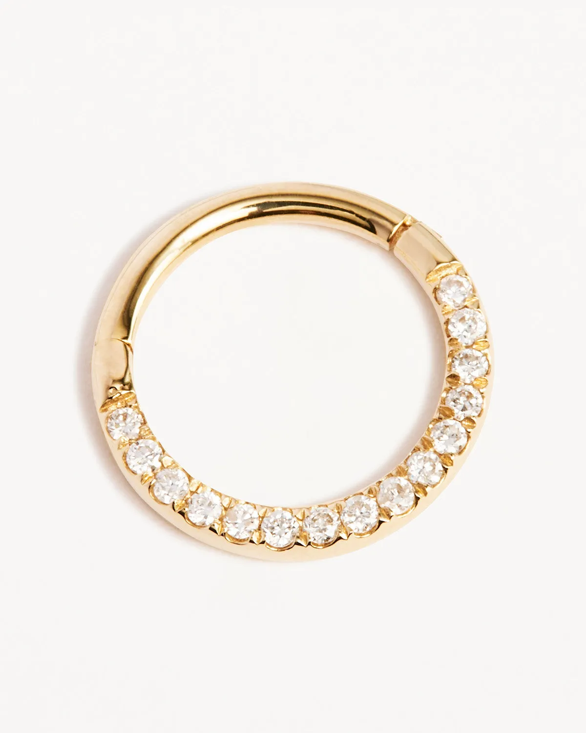 14k Solid Gold Diamond Radiant Daith Cartilage Earring Bycharlotte