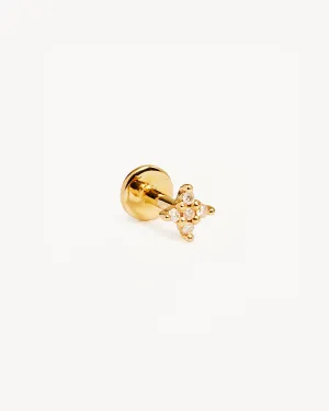 14k Solid Gold Diamond Sacred Cartilage Flatback Earring Bycharlotte