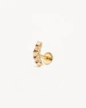 14k Solid Gold Diamond Whimsical Cartilage Flatback Earring Bycharlotte