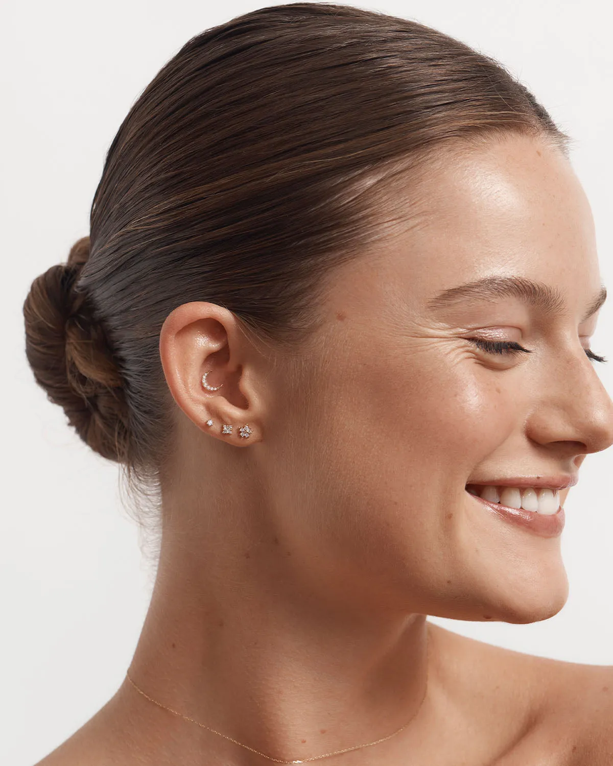 14k Solid Gold Endless Light Cartilage Earring Bycharlotte
