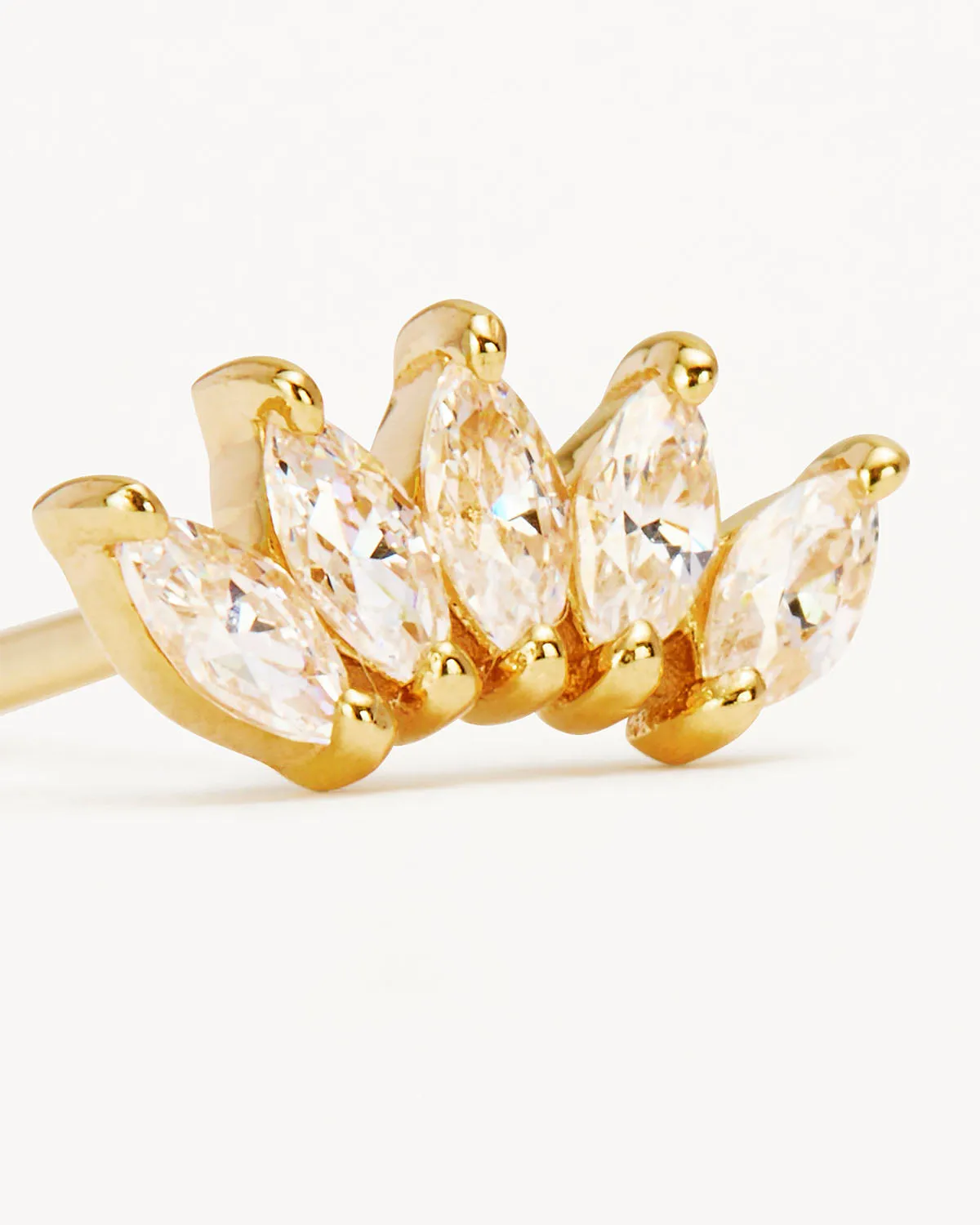 14k Solid Gold Eternal Lotus Crystal Cartilage Earring Bycharlotte