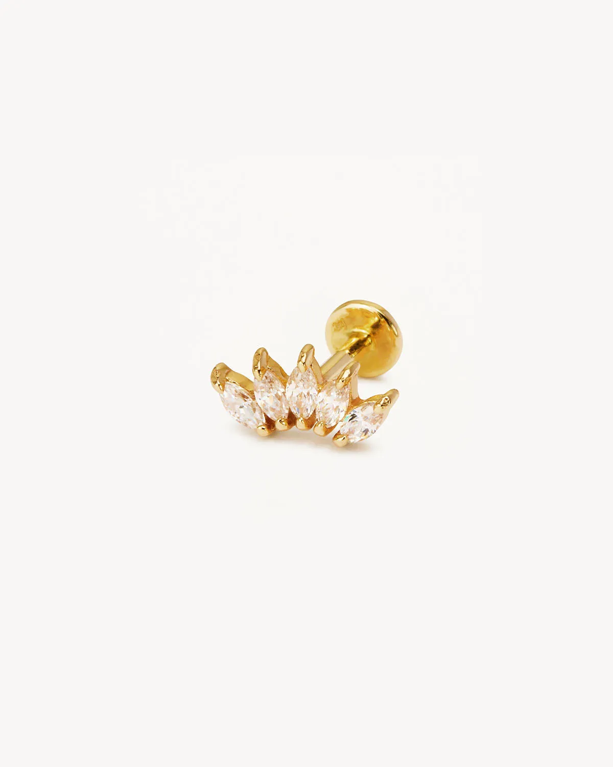 14k Solid Gold Eternal Lotus Crystal Cartilage Earring Bycharlotte