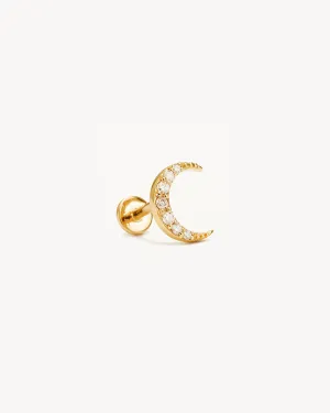 14k Solid Gold Evening Sky Diamond Cartilage Earring Bycharlotte
