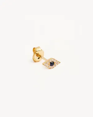 14k Solid Gold Evil Eye Earring Bycharlotte