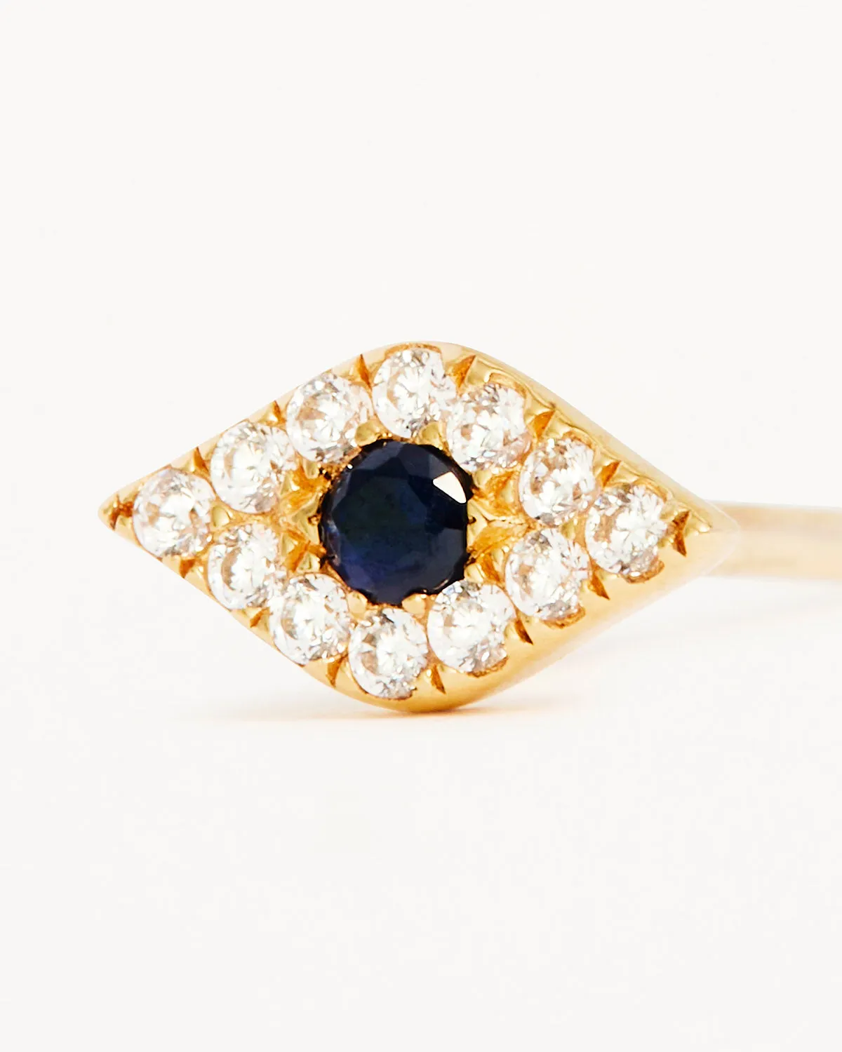 14k Solid Gold Evil Eye Earring Bycharlotte