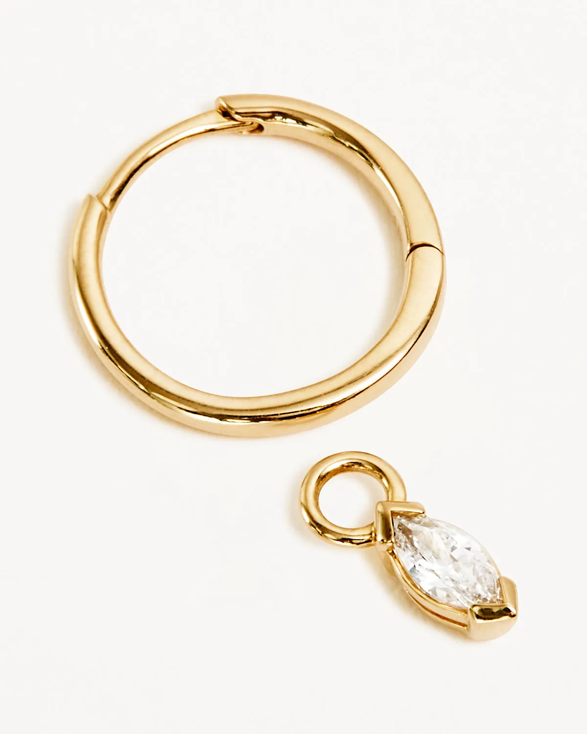 14k Solid Gold Floating Petal Lab-Grown Diamond Hoop Bycharlotte