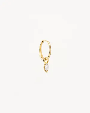 14k Solid Gold Floating Petal Lab-Grown Diamond Hoop Bycharlotte