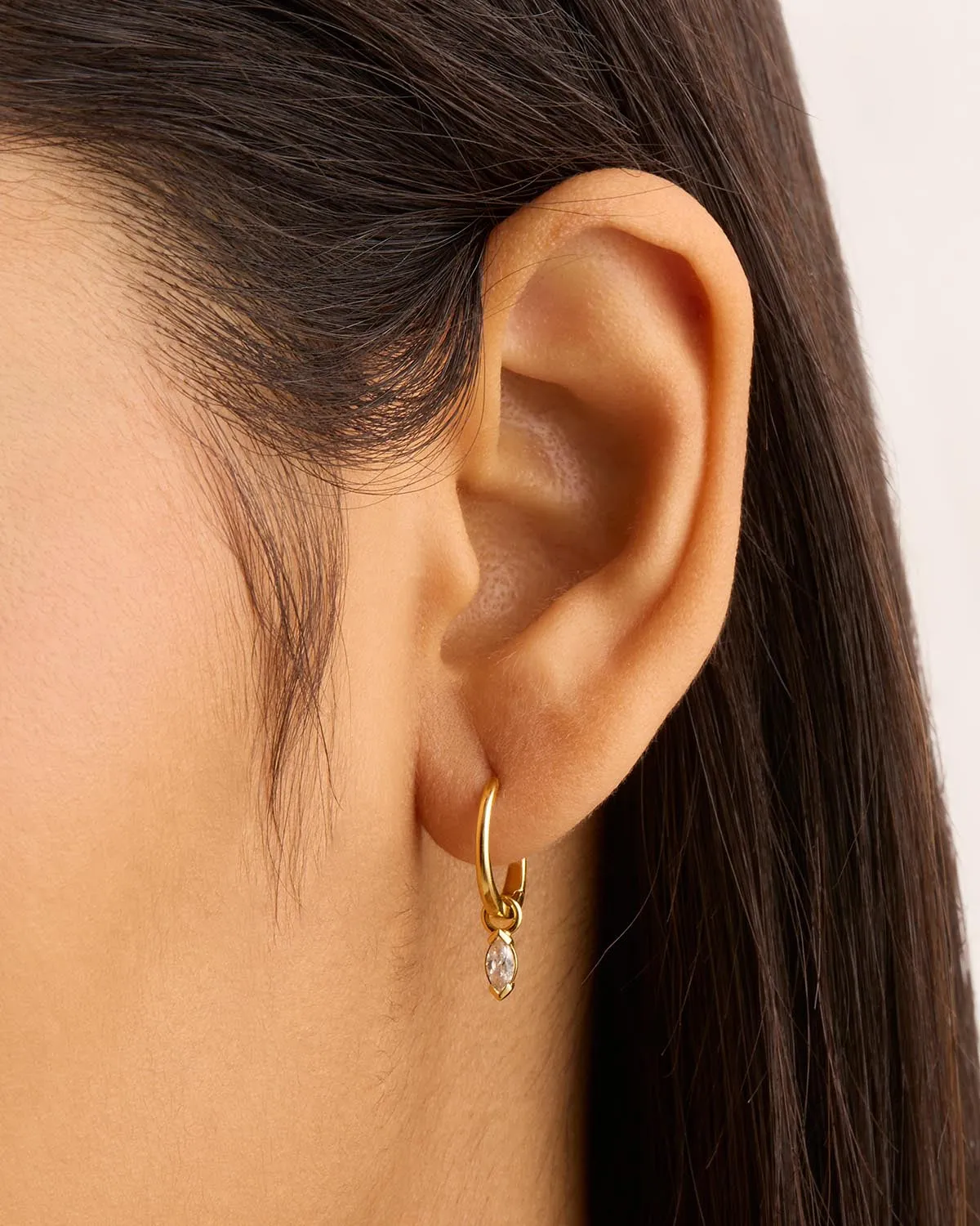 14k Solid Gold Floating Petal Lab-Grown Diamond Hoop Bycharlotte