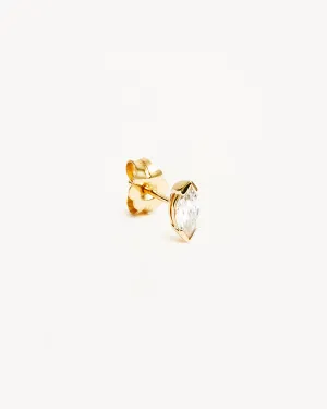14k Solid Gold Floating Petal Lab-Grown Diamond Stud Earring Bycharlotte