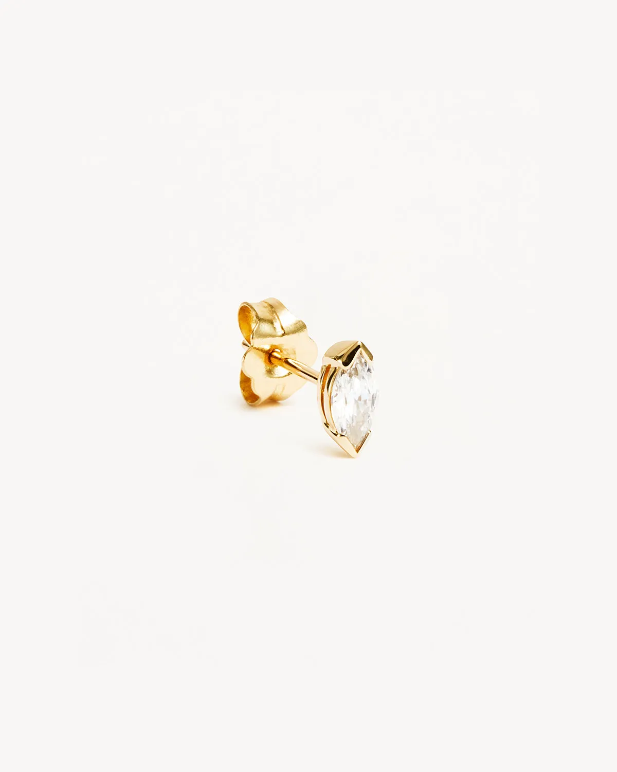 14k Solid Gold Floating Petal Lab-Grown Diamond Stud Earring Bycharlotte