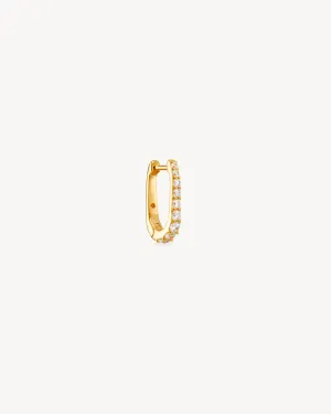 14k Solid Gold Halo Lab-Grown Diamond Hoop Bycharlotte