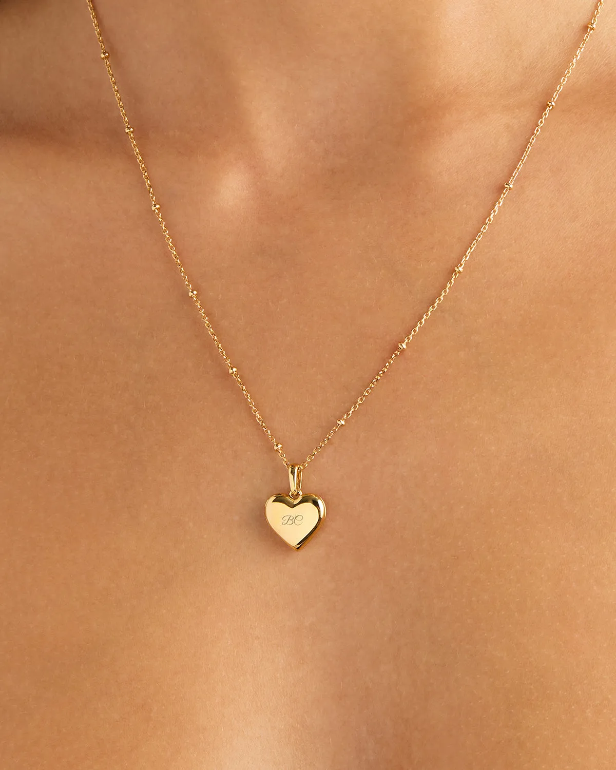 14k Solid Gold Heart Diamond Lotus Locket Pendant Bycharlotte