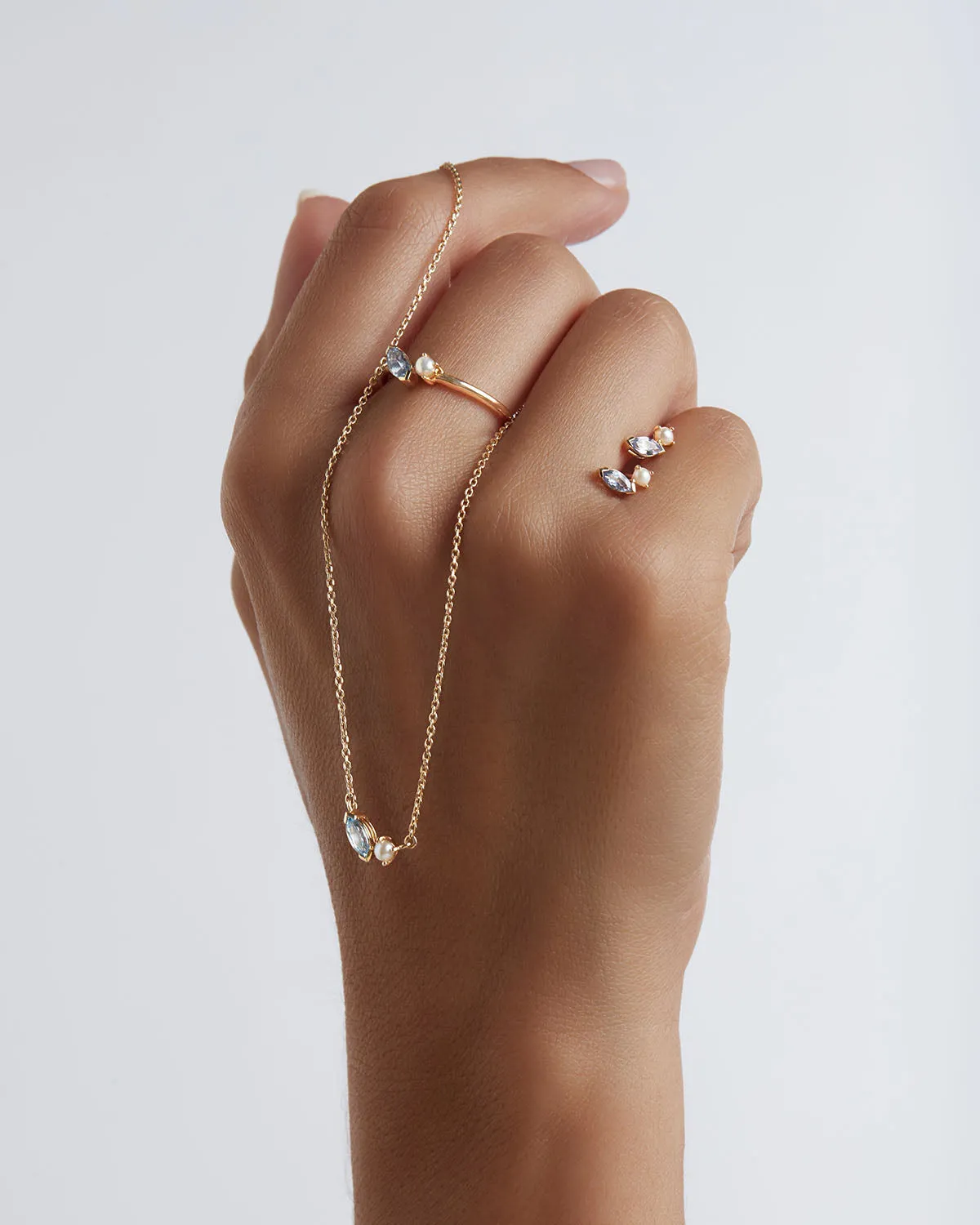 14k Solid Gold Into The Blue Necklace Bycharlotte
