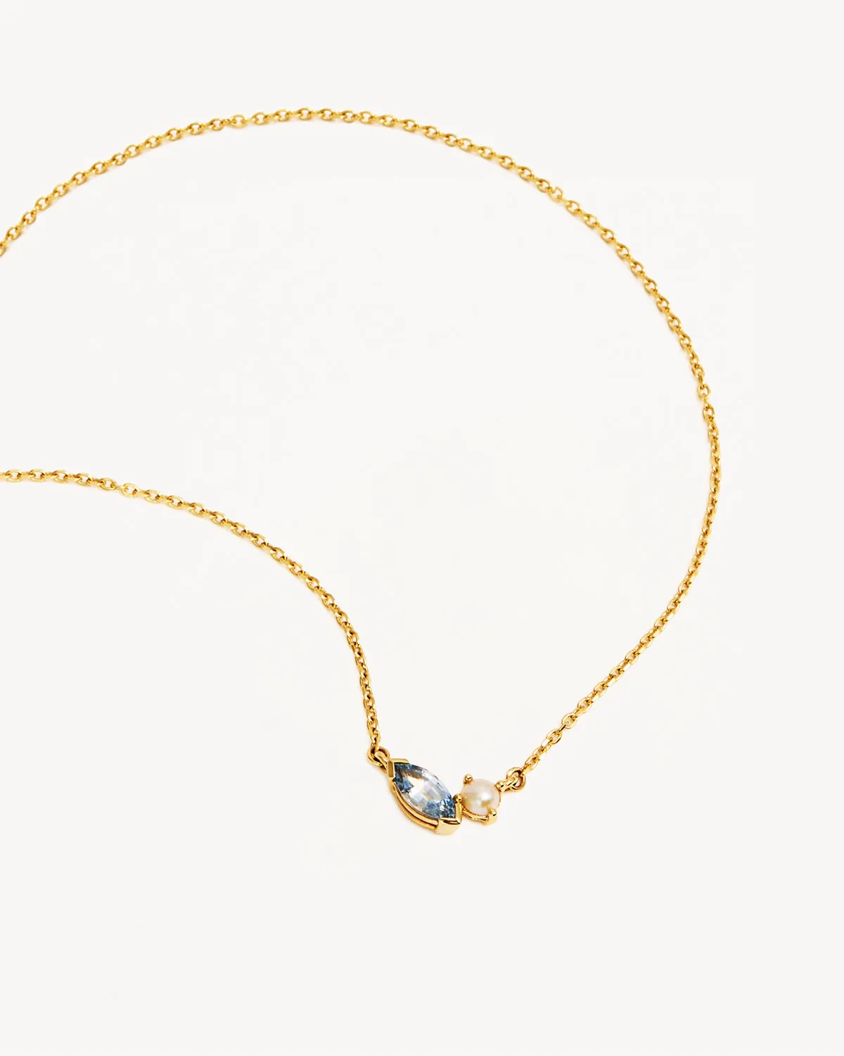 14k Solid Gold Into The Blue Necklace Bycharlotte