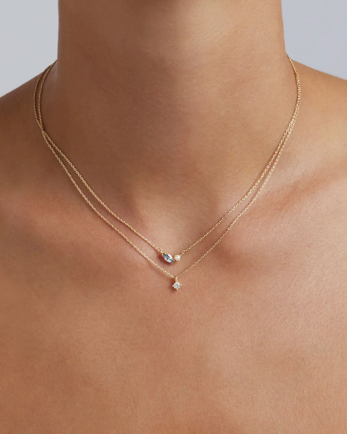 14k Solid Gold Into The Blue Necklace Bycharlotte