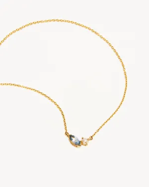 14k Solid Gold Into The Blue Necklace Bycharlotte