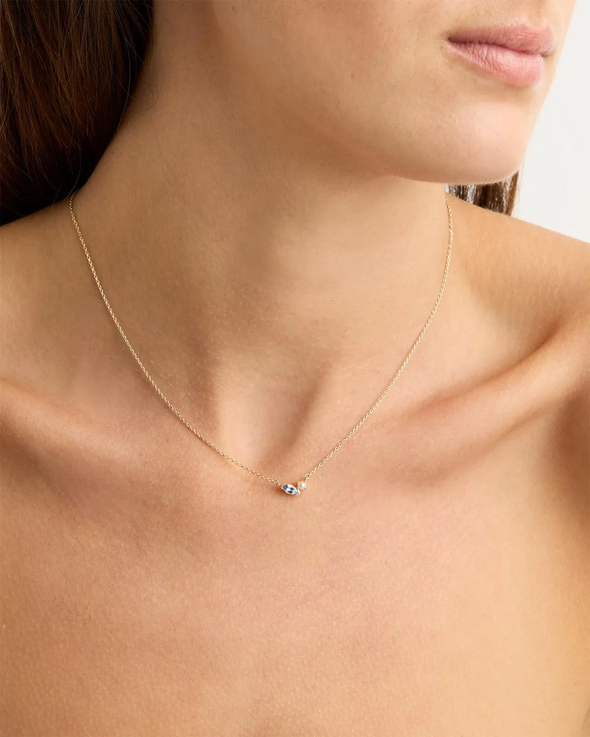 14k Solid Gold Into The Blue Necklace Bycharlotte